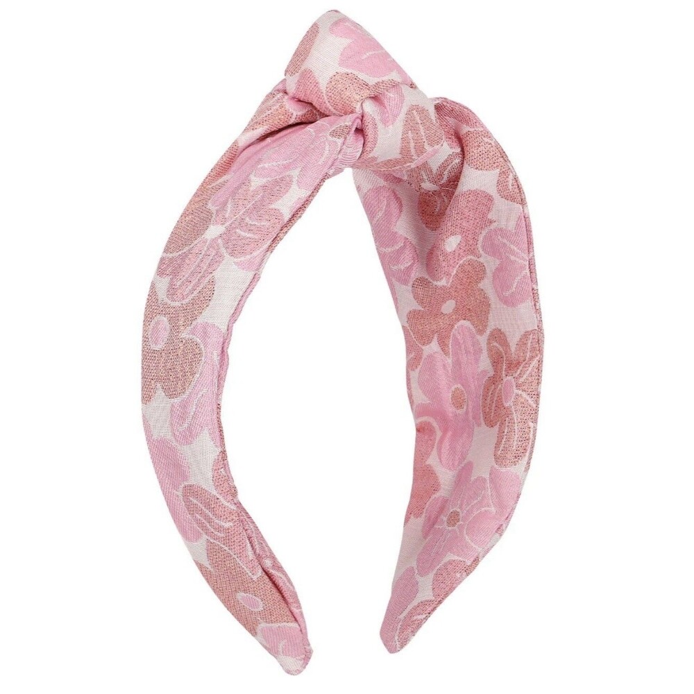 Angel’s Face Girls Pink Floral Jacquard Headband